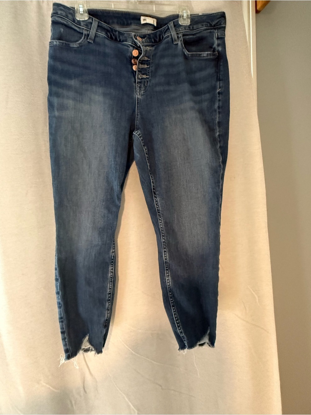 Maurices Dark Blue Skinny Jeans with Button-Fly